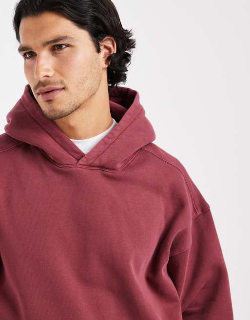 Cotton On box fit hoodie in redwood wash, 5 of 5
