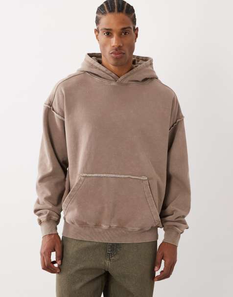 Cotton On box fit hoodie in taupe wash - view 1