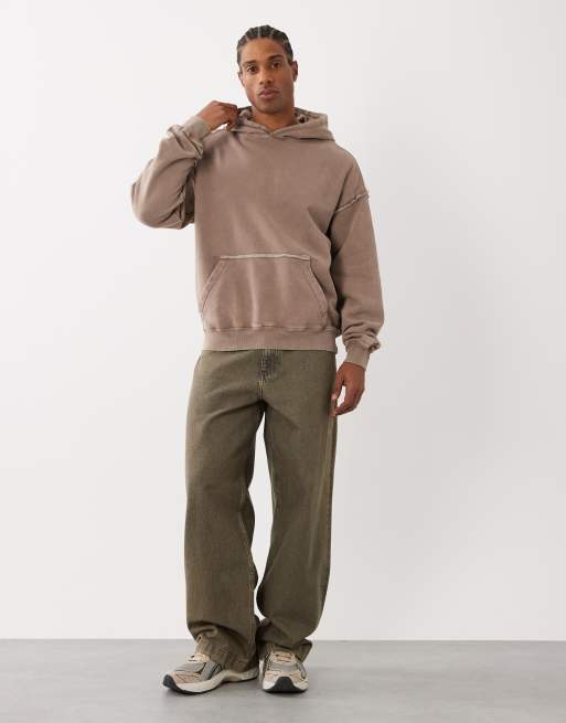 Cotton On box fit hoodie in taupe wash, 2 of 5