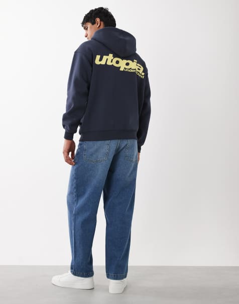 Cotton On box fit hoodie in true navy - view 1