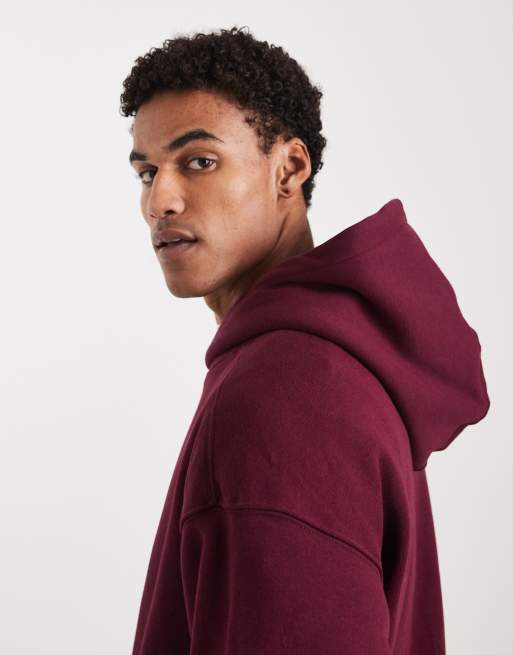 Cotton On box fit hoodie in velvet plum, 4 of 5