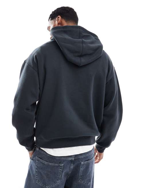Cotton On box fit hoodie in washed black