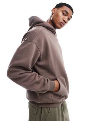 Cotton:On Cotton On box fit hoodie in washed chocolate-Neutral