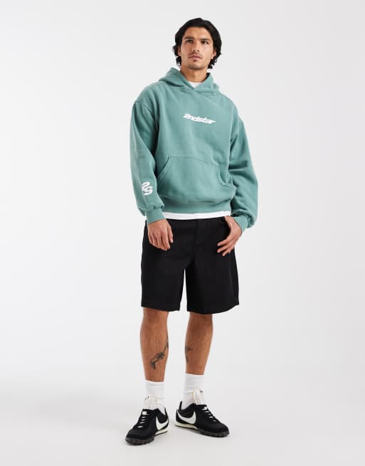 Cotton On box fit hoodie met graphic in vervaagd teal, 3 van 5