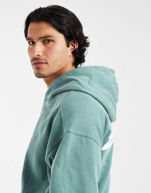Cotton On box fit hættetrøje med grafik i falmet teal, 4 af 5