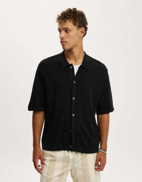 Cotton On Box fit knit shirt in black - view 1