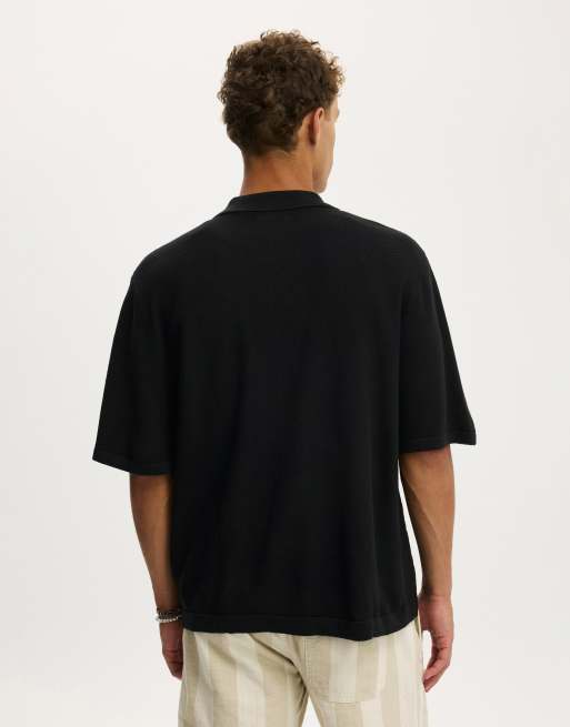 Cotton On Box fit knit shirt in black, 3 of 4