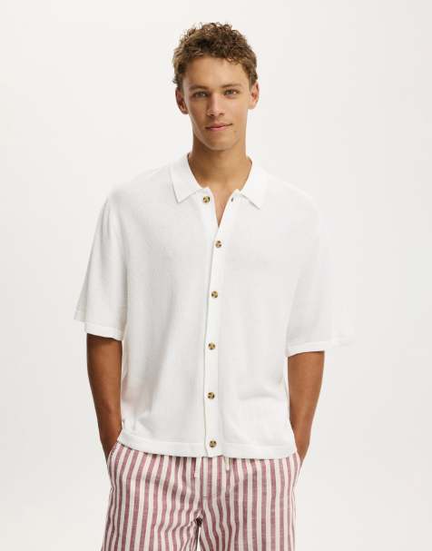 Cotton On Box fit knit shirt in white - view 1