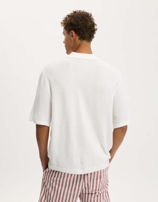 Cotton On Box fit knit shirt in white, 3 of 4