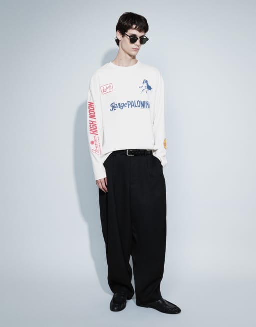 Cotton On box fit long sleeve graphic t-shirt in chalk white, 2 of 7