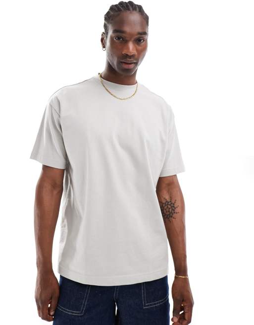 Cotton On Box fit plain t-shirt in grey - GREY
