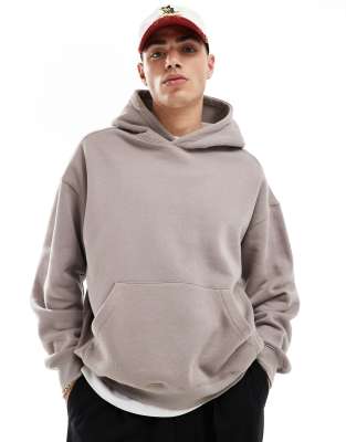 Cotton:On Cotton On box fit pullover hoodie in dusk-Brown