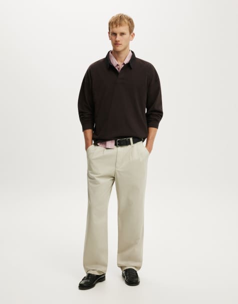 Cotton On Box fit rugby polo in brown - view 1
