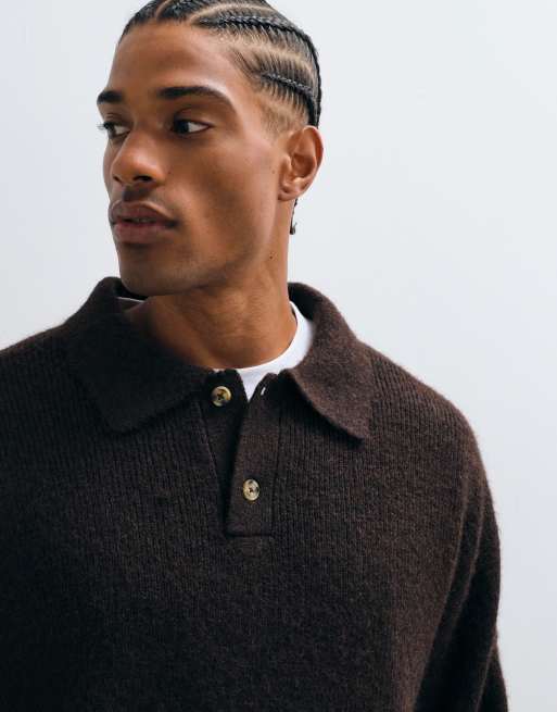 Cotton On box fit rugby polo in chocolate, 5 of 5