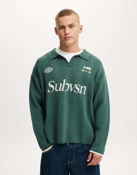 Cotton On Box fit rugby polo in green - view 1