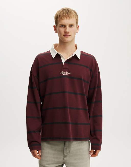 Cotton On Box fit rugby polo in red, 2 of 4