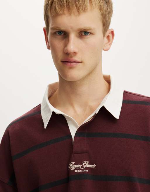 Cotton On Box fit rugby polo in red, 3 of 4