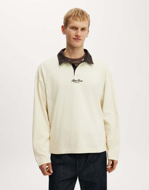 Cotton On Box fit rugby polo in white, 2 of 4
