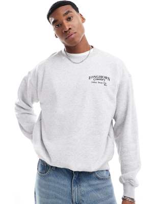 COTTON:ON COTTON ON BOX FIT SWEATER WITH COUNTRY STAR GRAPHIC 
