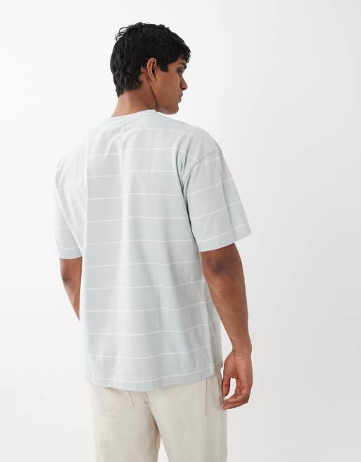 Cotton On box fit t-shirt in blue vintage stripe, 5 of 5
