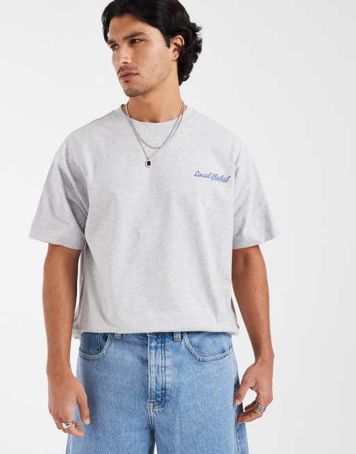 Cotton On box fit t-shirt in grey marle, 4 of 5