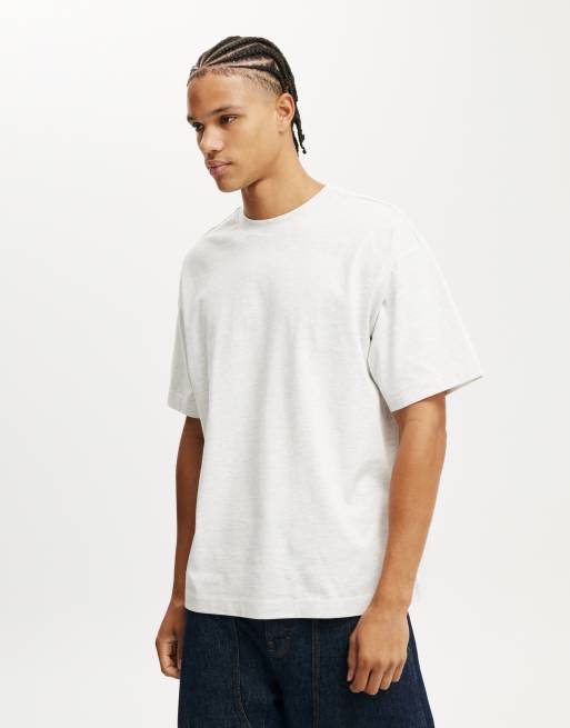 Cotton On Box fit t-shirt in white marle - IVORY