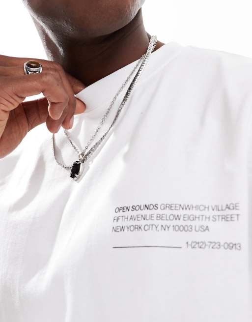 Cotton On box fit text t-shirt in white, 3 of 4