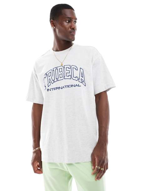 Cotton On box fit Tribeca international t-shirt in white - view 1