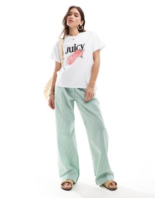 Cotton:On Cotton On boxer style pajama pants in green stripe-Multi