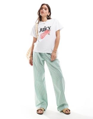 Cotton On Cotton On boxer style pyjama trousers in green stripe-Multi
