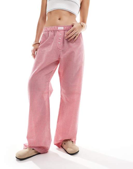 Cotton On boxer style pyjama trousers in red gingham