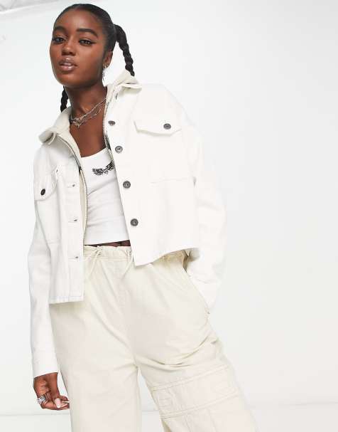 White Cropped Jackets for Women ASOS