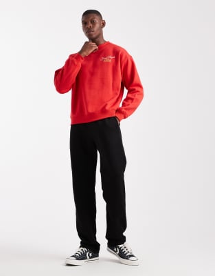 Cotton:on Cotton On Boxy Fit Crew Neck Sweatshirt In Red