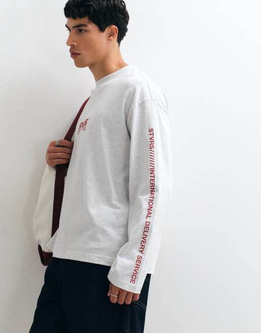 Cotton On boxy fit graphic long sleeve t-shirt in chalk white, 2 of 5
