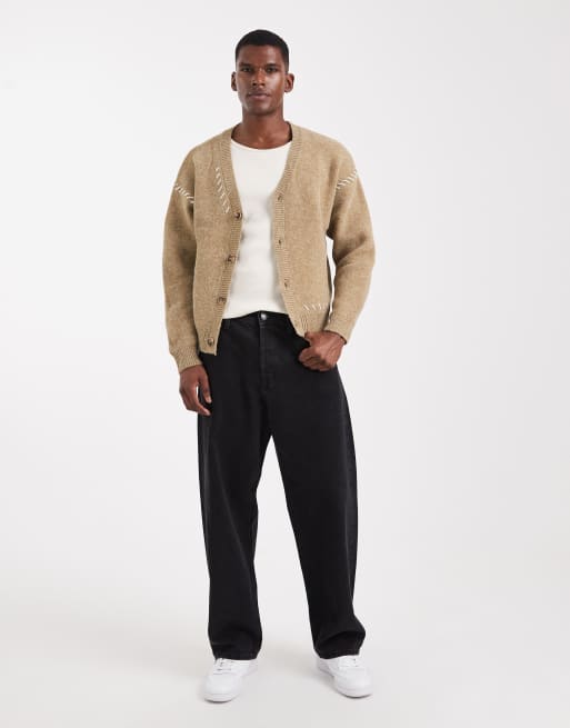 Cotton On boxy fit knit cardigan in wheat