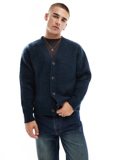 Cotton On boxy fit knitted cardigan in navy - view 1