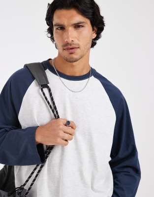 Cotton On Boxy Fit Long Sleeve Raglan T-shirt In Neutral