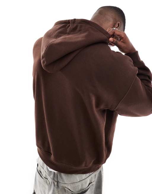 Cotton On boxy fit pullover hoodie in dark oak