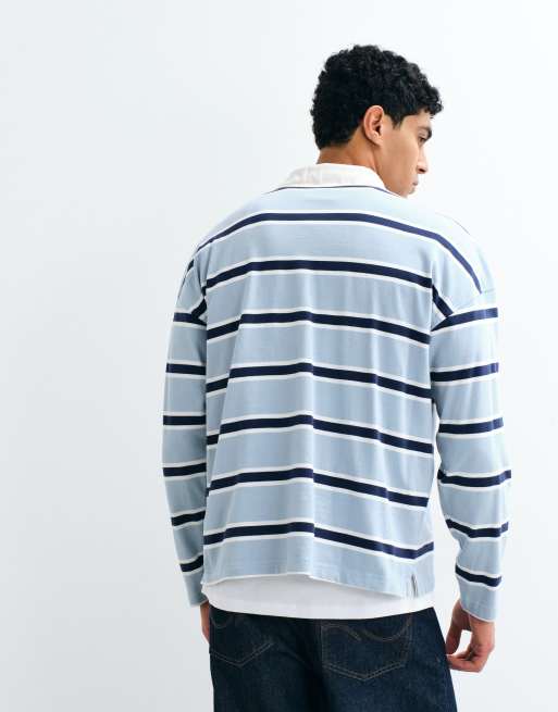Cotton On boxy fit rugby poloshirt in lichtblauw, 5 van 5