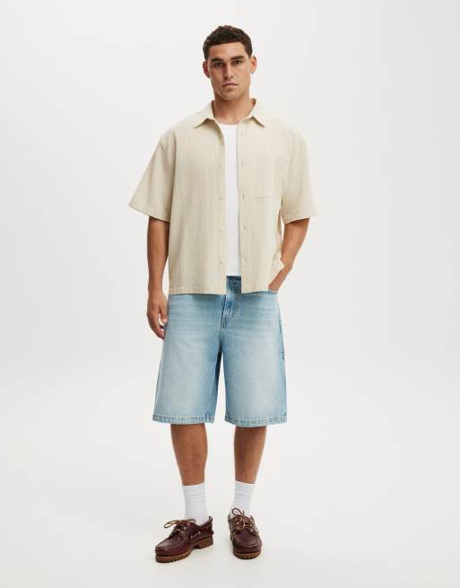 Cotton On Boxy fit short sleeve shirt in beige, 2 of 4