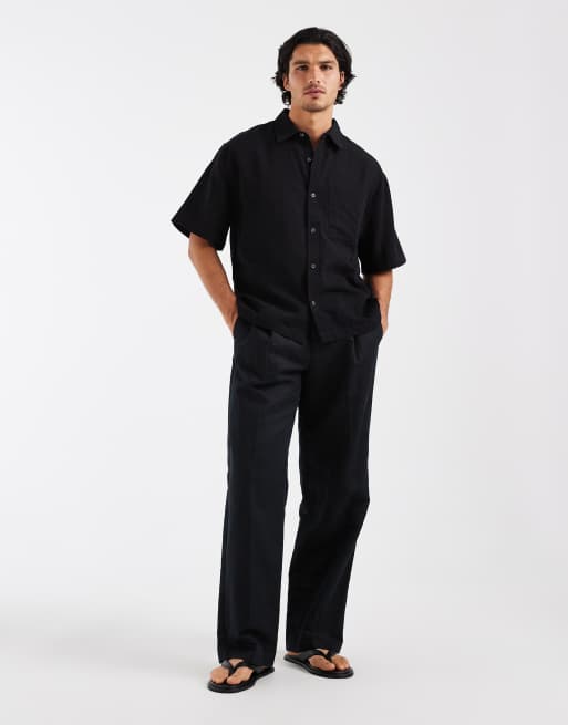 Cotton On boxy fit short sleeve shirt in black, 3 of 5