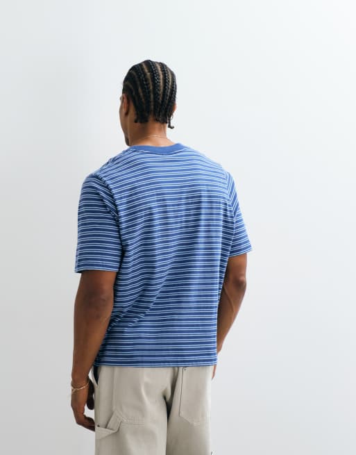 Cotton On boxy fit T-shirt in navy stripe, 5 of 5