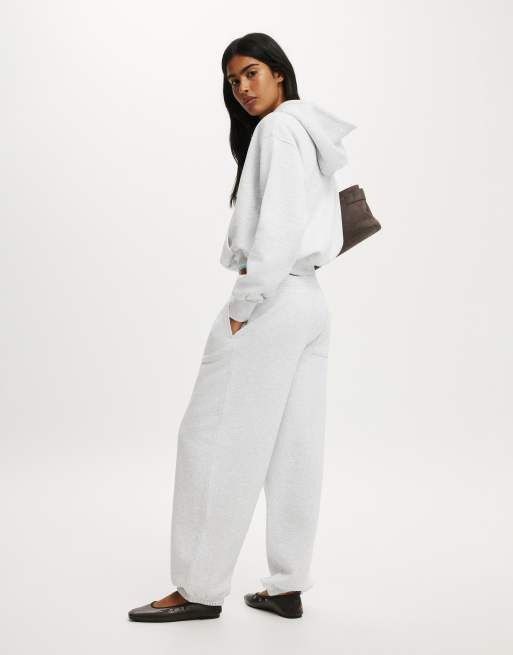 Cotton On Boxy fleece hoodie in light grey marle, 3 of 4
