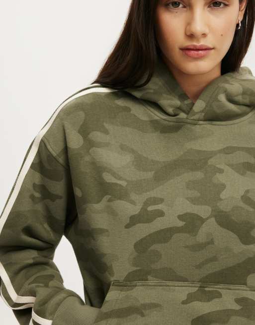 Cotton On Boxy fleece hoodie in nikki camo, 3 of 4