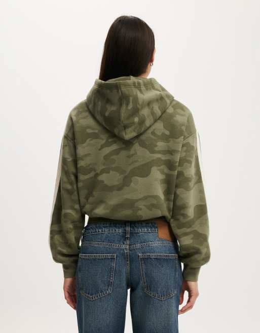 Cotton On Boxy fleece hoodie in nikki camo, 4 of 4