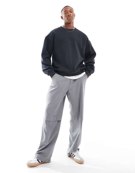 Cotton On - Boxy fleece sweatshirt met ronde hals in zwart met wassing - view 1