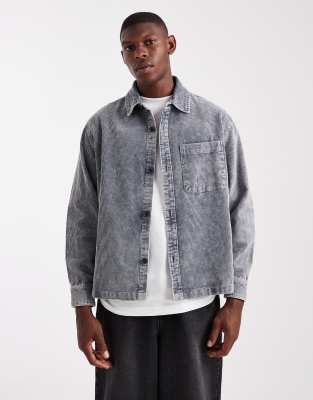 Cotton On Boxy Overshirt In Gray