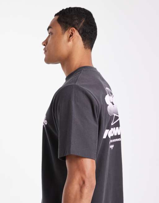 Cotton On boxy oversized fit graphic T-shirt in faded slate, 4 of 5
