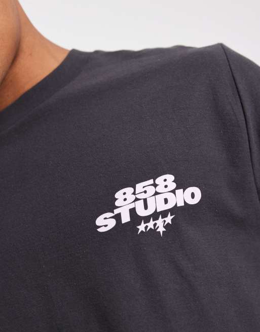 Cotton On boxy oversized fit graphic T-shirt in faded slate, 5 of 5