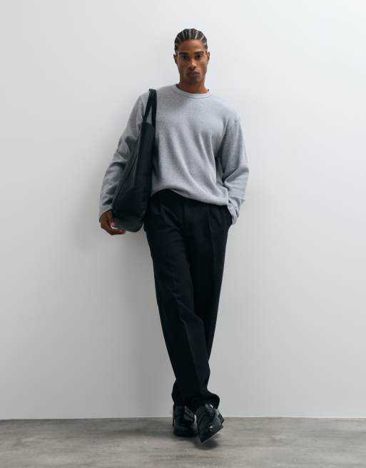 Cotton On boxy oversized fit textured long sleeve top in grey marle waffle, 2 of 5